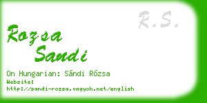 rozsa sandi business card